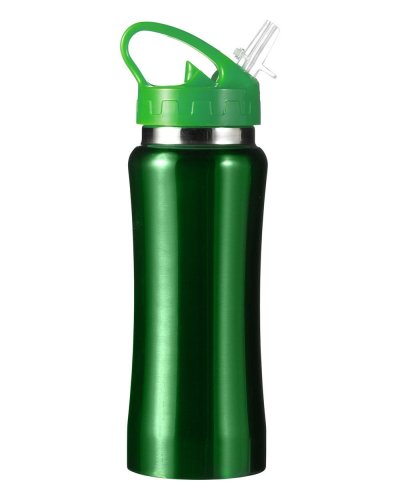 Borraccia botton push inox 600 ml Verde