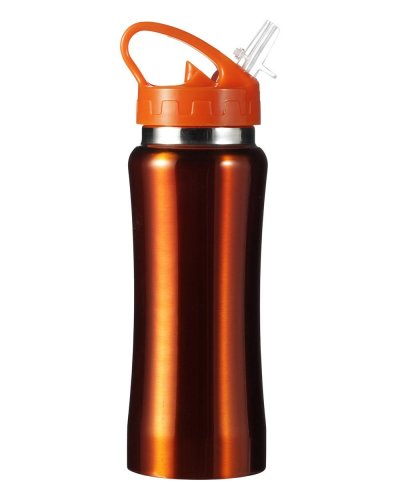 Borraccia botton push inox 600 ml Arancio