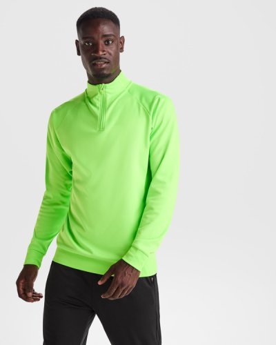 Felpa Epiro unisex ranglan 100% poliestere mezza zip
