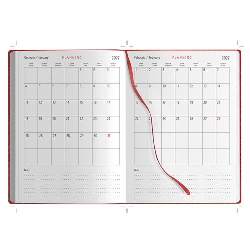 Agenda 2027 Giornaliera Portafoglio 15x21cm PU Multilingue
