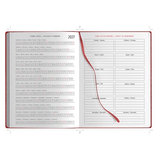 Agenda 2027 Giornaliera Portafoglio 15x21cm PU Multilingue