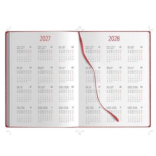 Agenda 2027 Giornaliera Portafoglio 15x21cm PU Multilingue