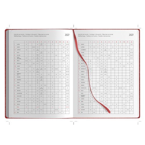 Agenda 2027 Giornaliera Portafoglio 15x21cm PU Multilingue