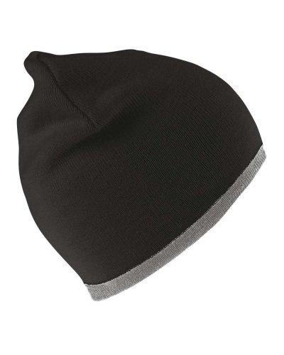 Berretto Reversibile Fashion Fit Nero / Grey