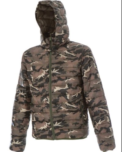 Giubbino Vilnius in nylon 20D morbido e lucido Camouflage Green
