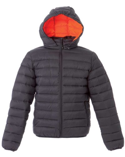 Giubbino Vilnius in nylon 20D morbido e lucido Dark grey