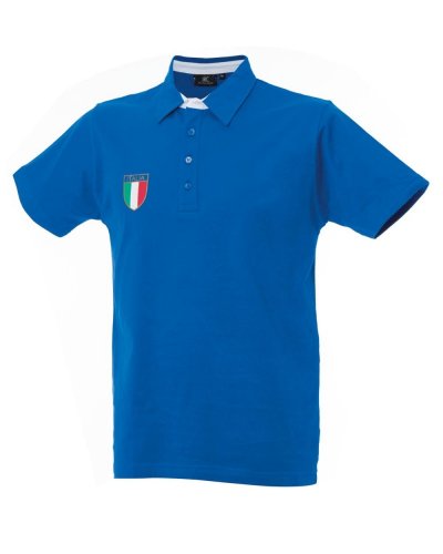 Polo manica corta con stemma tricolore Royal