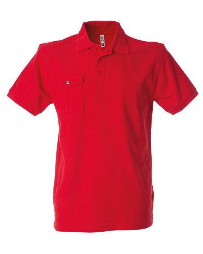 Polo manica corta con taschino Red