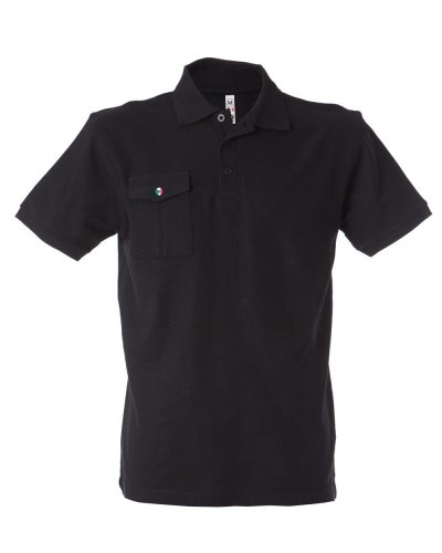 Polo manica corta con taschino Black