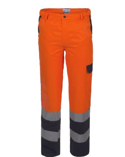 Pantalone bicolore alta visibilità Lucentex Classe 2 Arancio / Blu