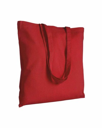Shopper in cotone colorato manici lunghi da 180 gr Rosso