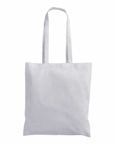 Shopper in cotone bianco manici lunghi 180 gr Bianco