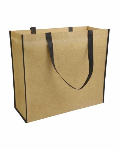 Shopper TNT Laminato con soffietto Nero