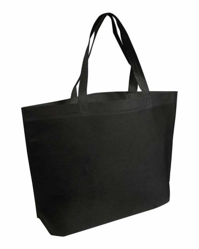 Shopper in TNT con soffietto alla base Nero