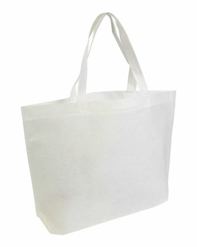 Shopper in TNT con soffietto alla base Bianco