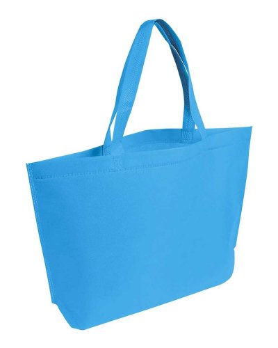 Shopper in TNT con soffietto alla base Celeste