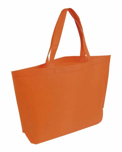 Shopper in TNT con soffietto alla base Arancione