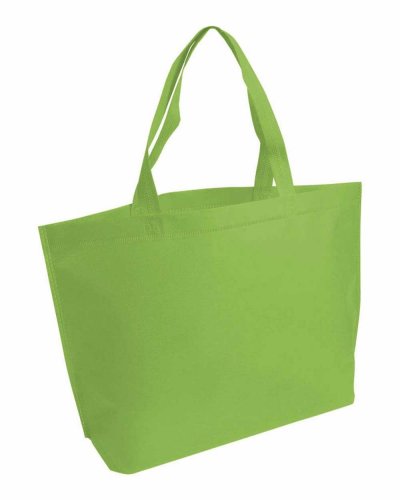 Shopper in TNT con soffietto alla base Verde mela