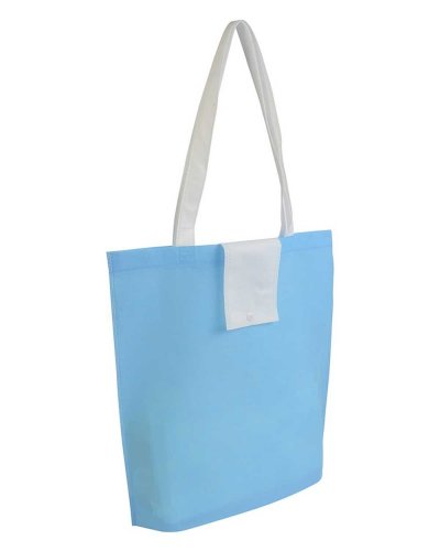 Shopper ripiegabile in TNT Celeste