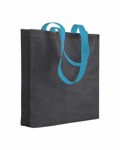 Shopper TNT stampato effetto jeans Celeste