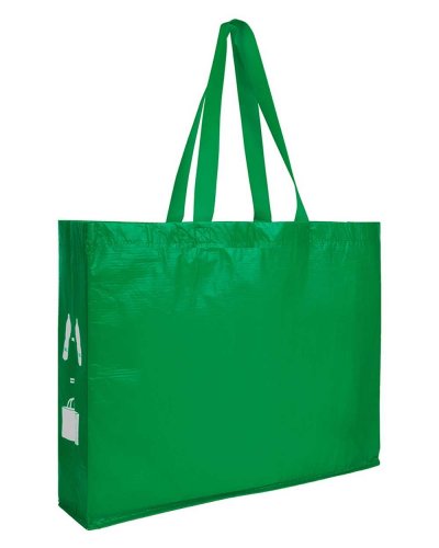 Shopper con soffietto in R-PET Verde