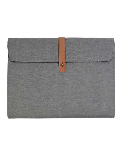 Cartella A4 in Similpelle e tech organizer in tessuto Grigio