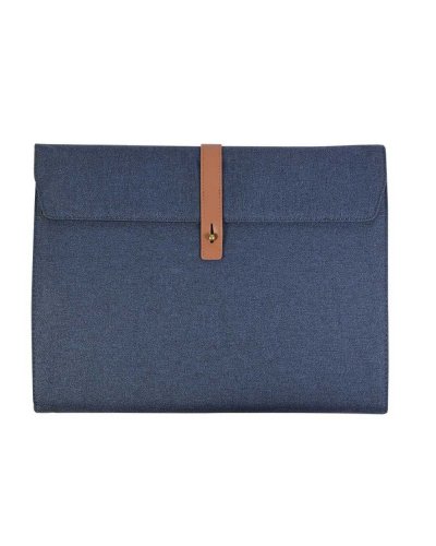 Cartella A4 in Similpelle e tech organizer in tessuto Blu scuro