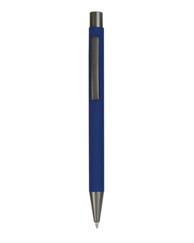 Penna a scatto con particolari bruniti Blu scuro