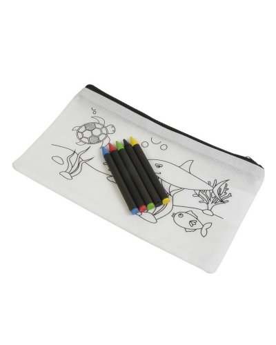 astuccio colorabile in TNT con pastelli