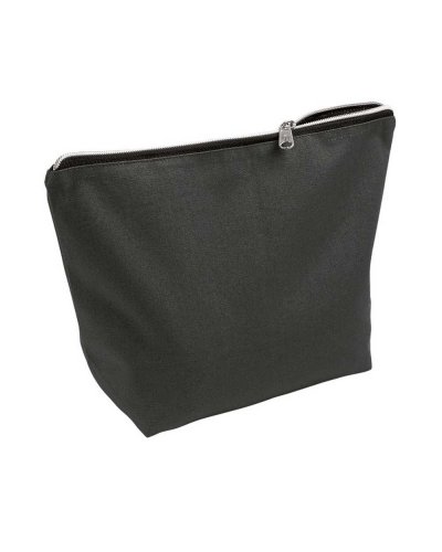Beauty case in cotone spazzolato 30 x 20 x 10 cm Nero