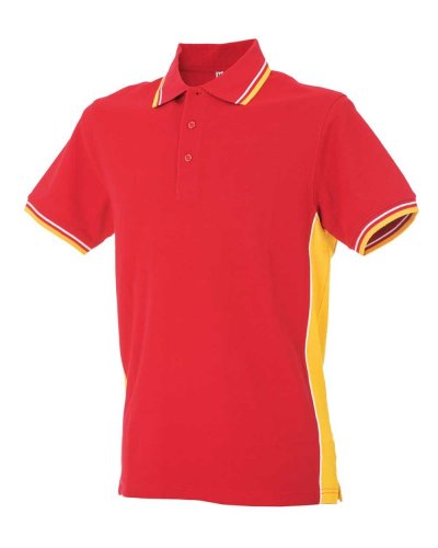 Polo manica corta bicolore Ankara Red / Yellow