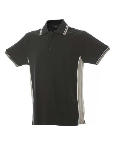 Polo manica corta bicolore Ankara Black / Light Grey