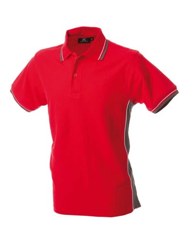 Polo manica corta bicolore Ankara Red / Dark Grey