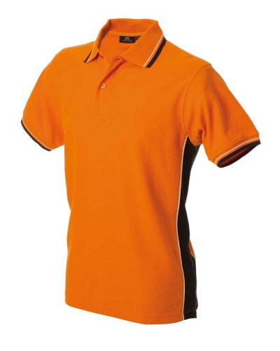 Polo manica corta bicolore Ankara Orange / Black