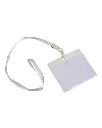 Laccio da collo con porta badge Bianco