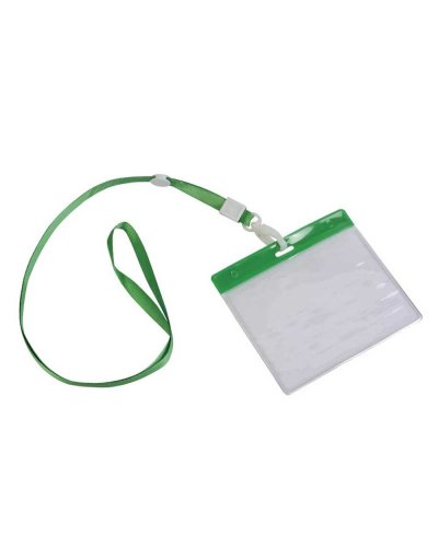 Laccio da collo con porta badge Verde