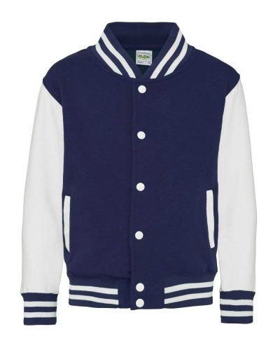 Kids Varsity Jacket Oxford Navy/White