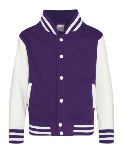 Kids Varsity Jacket Purple/White