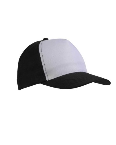 Cappellino in poliestere 5 pannelli Nero