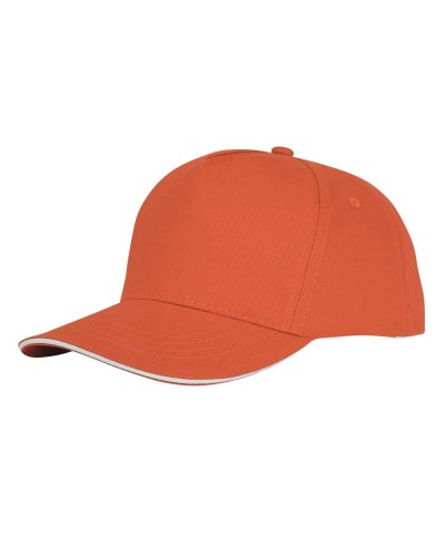 Cappellino con visiera sandwich 5 pannelli Arancio