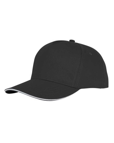Cappellino con visiera sandwich 5 pannelli Nero