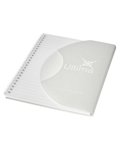 Blocco note di formato A5 Curve Ghiaccio Trasparente / SolIdo Bianco