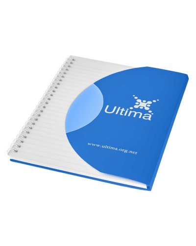Blocco note di formato A6 Curve Blue / Solido Bianco