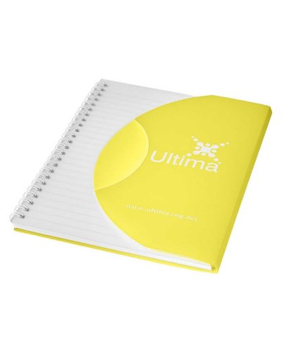 Blocco note di formato A6 Curve Giallo / Solido Bianco