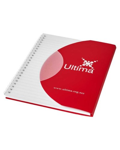 Blocco note di formato A6 Curve Rosso / Solido Bianco