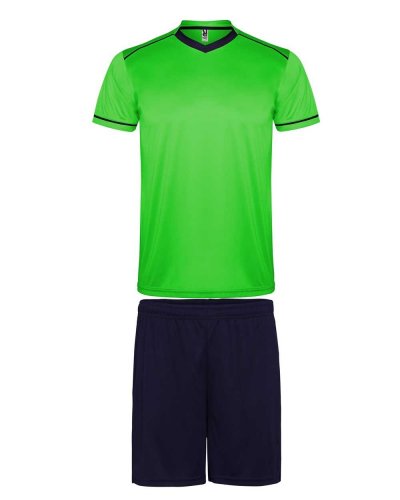 Completo sportivo United Verde Fluo / Blu Navy