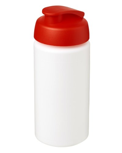 Borraccia Plus 500 ml coperchio a scatto ed impugnatura Solido Bianco / Rosso