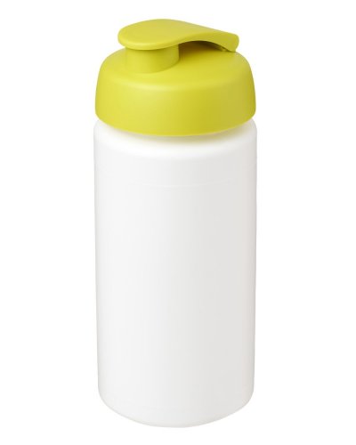 Borraccia Plus 500 ml coperchio a scatto ed impugnatura Solido Bianco / Verde Lime
