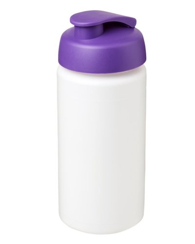 Borraccia Plus 500 ml coperchio a scatto ed impugnatura Solido bianco / Porpora