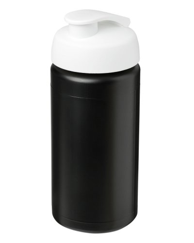Borraccia Plus 500 ml coperchio a scatto ed impugnatura Nero / Bianco
